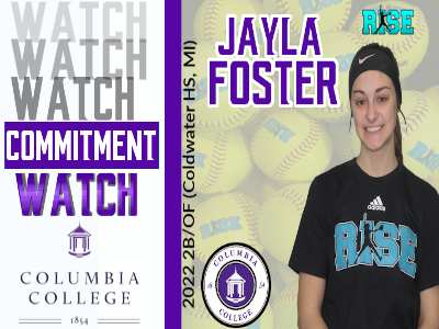 Softball player commitment announcement graphic.